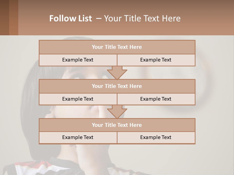 A Young Boy Looking Up At A Clock PowerPoint Template