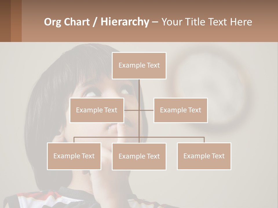 A Young Boy Looking Up At A Clock PowerPoint Template