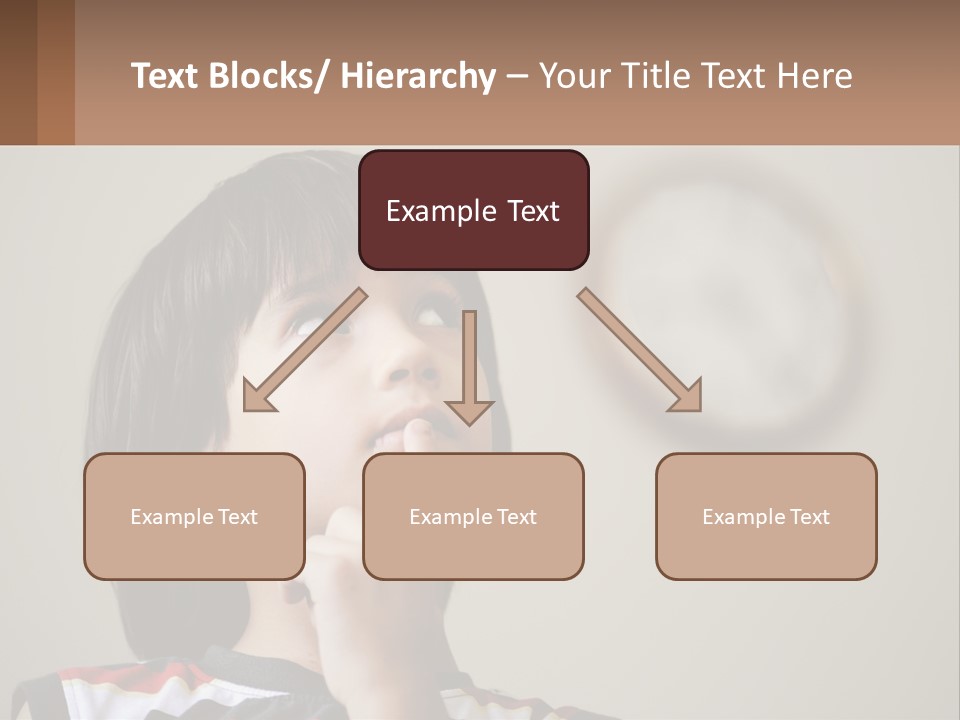 A Young Boy Looking Up At A Clock PowerPoint Template