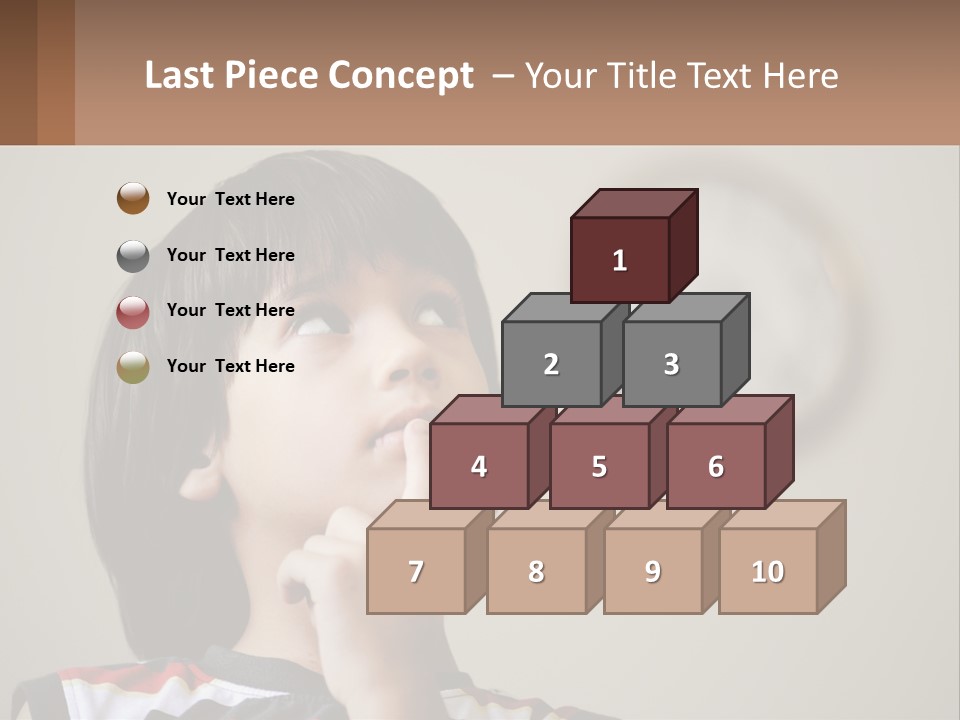 A Young Boy Looking Up At A Clock PowerPoint Template