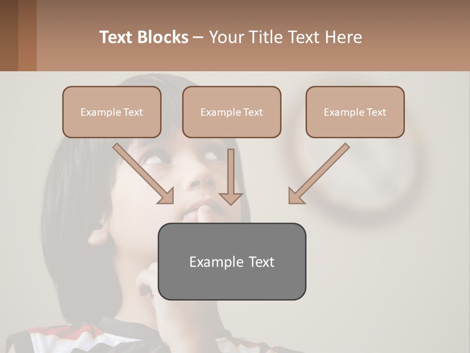 A Young Boy Looking Up At A Clock PowerPoint Template