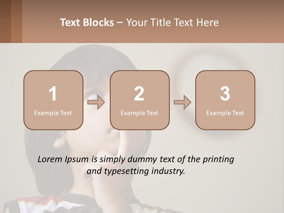 A Young Boy Looking Up At A Clock PowerPoint Template