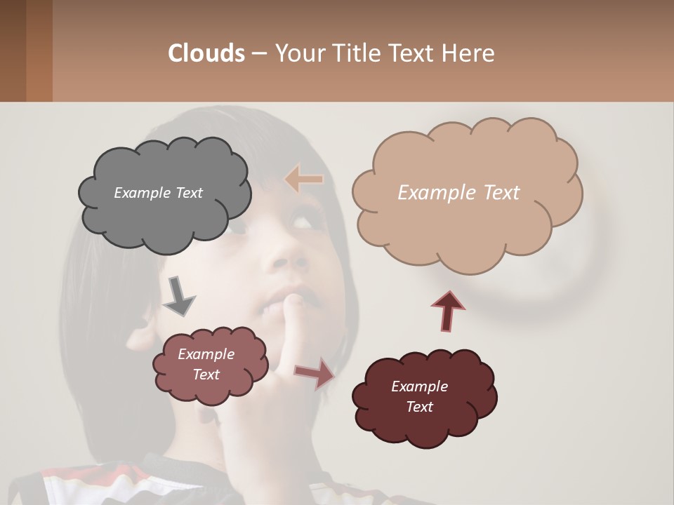 A Young Boy Looking Up At A Clock PowerPoint Template