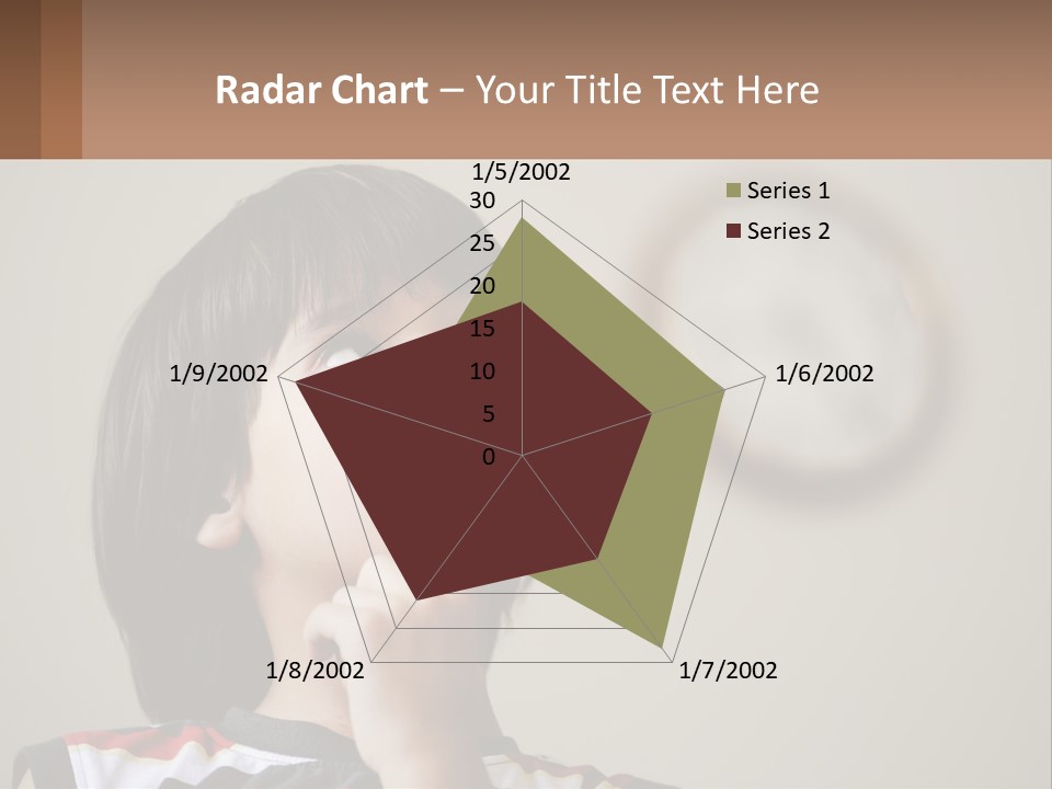 A Young Boy Looking Up At A Clock PowerPoint Template