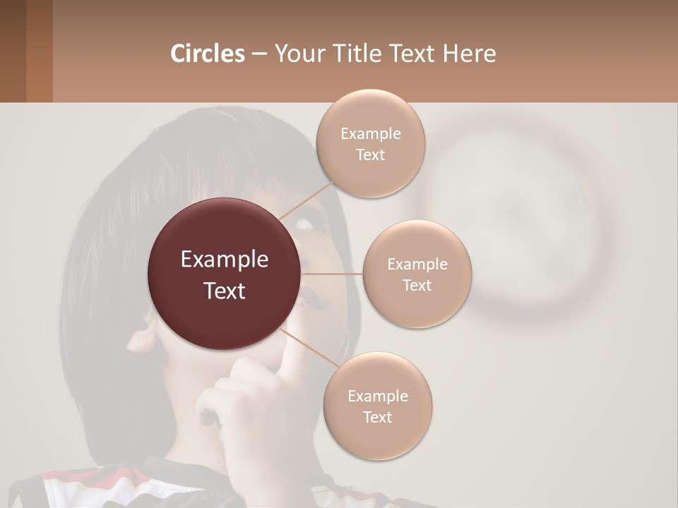 A Young Boy Looking Up At A Clock PowerPoint Template