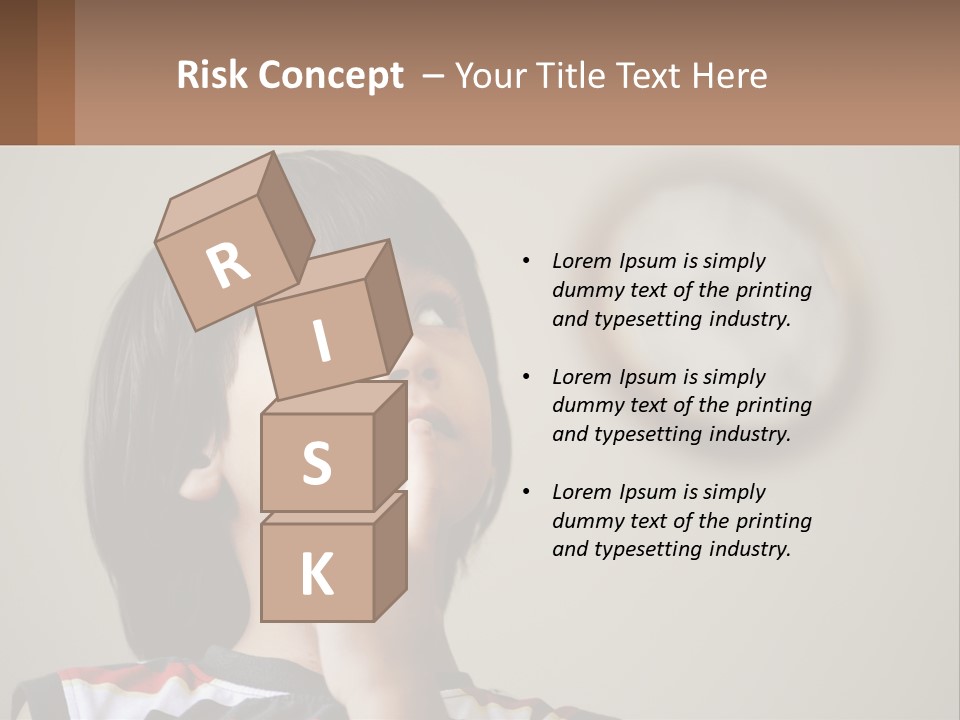 A Young Boy Looking Up At A Clock PowerPoint Template