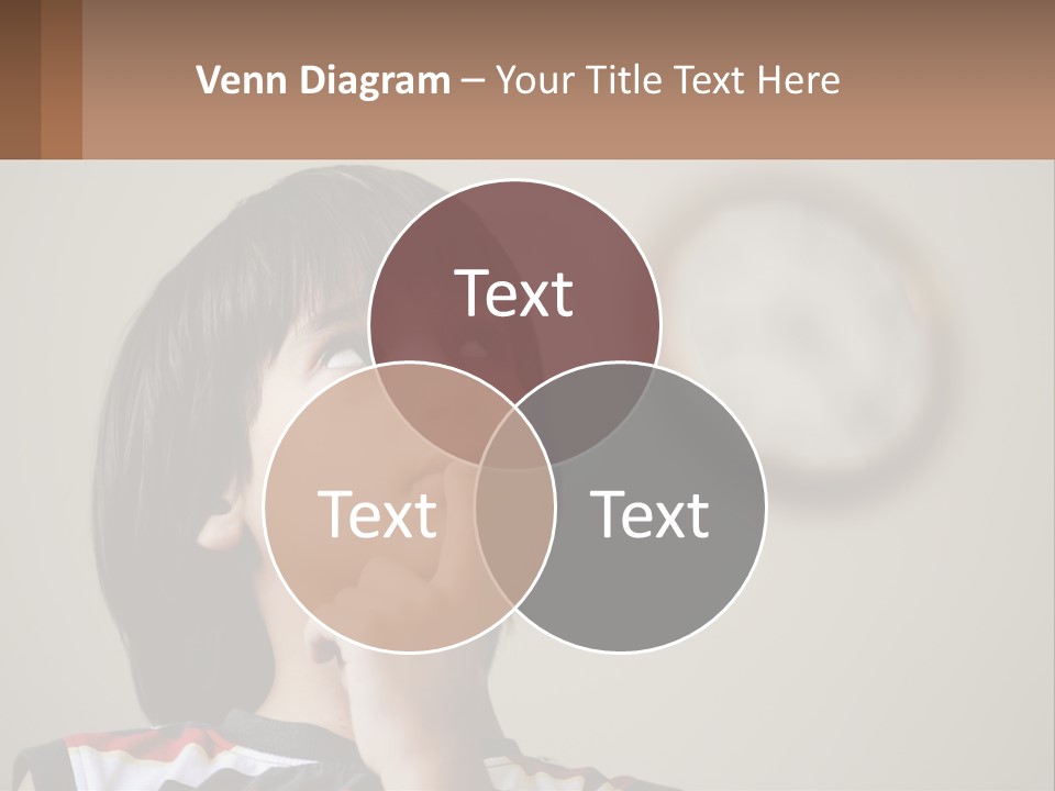 A Young Boy Looking Up At A Clock PowerPoint Template