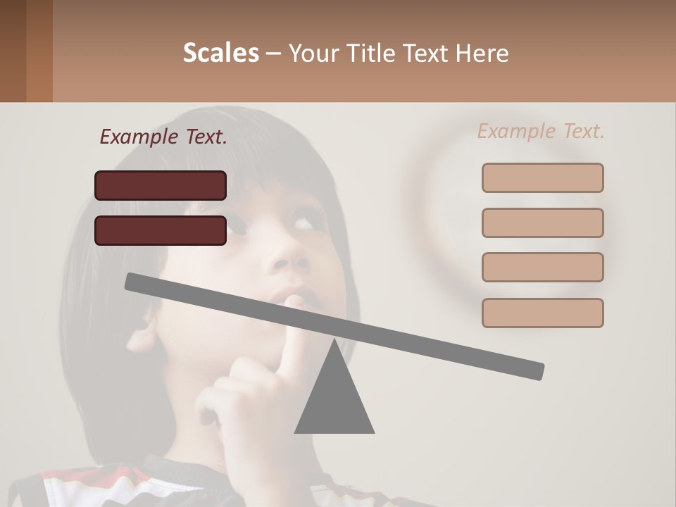 A Young Boy Looking Up At A Clock PowerPoint Template