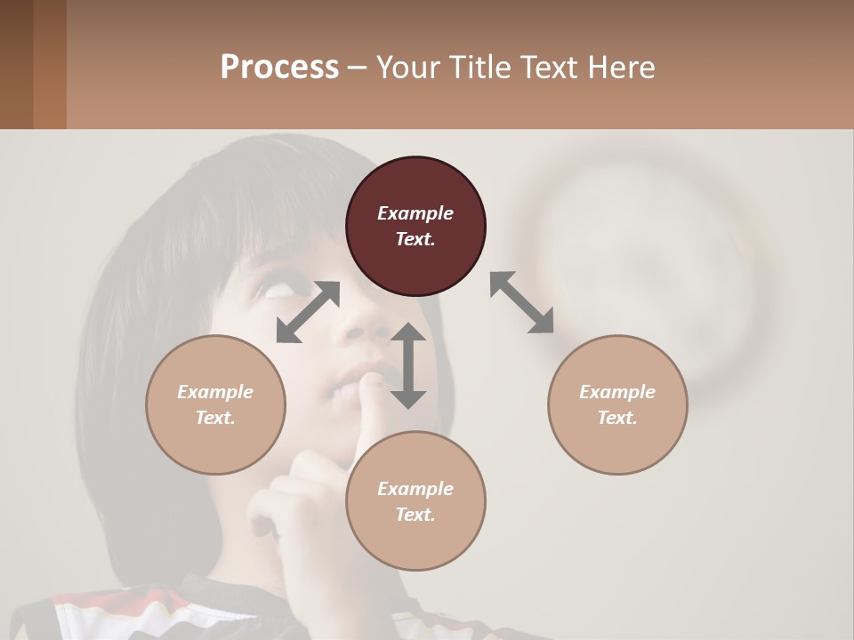 A Young Boy Looking Up At A Clock PowerPoint Template