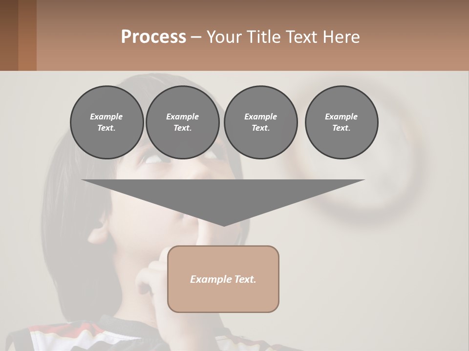 A Young Boy Looking Up At A Clock PowerPoint Template