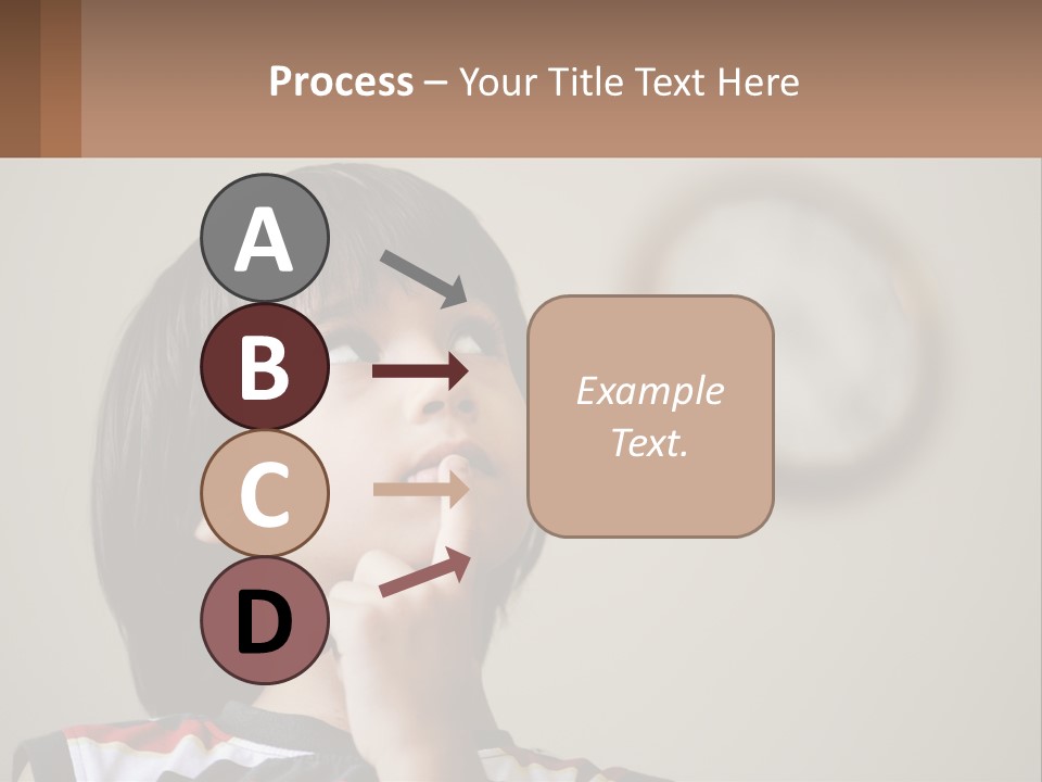 A Young Boy Looking Up At A Clock PowerPoint Template