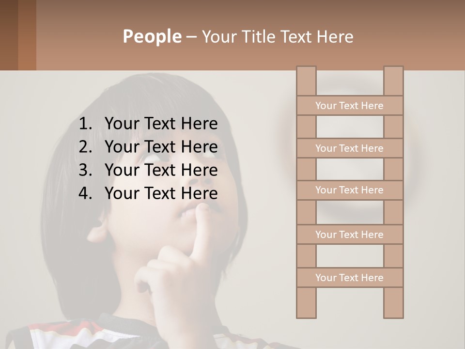 A Young Boy Looking Up At A Clock PowerPoint Template