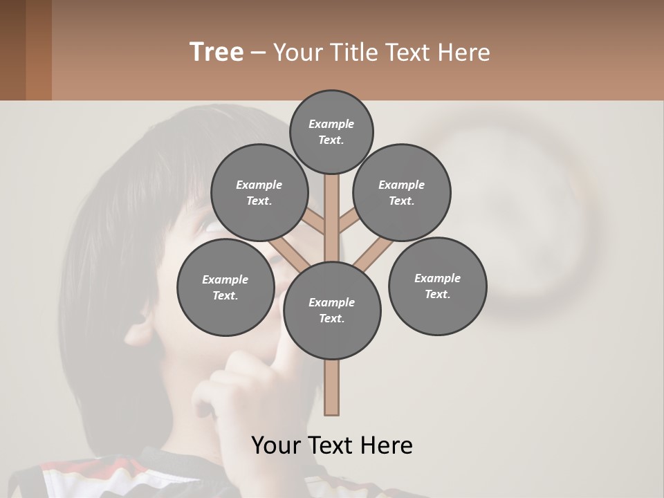 A Young Boy Looking Up At A Clock PowerPoint Template