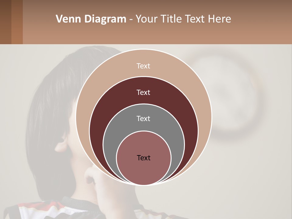 A Young Boy Looking Up At A Clock PowerPoint Template