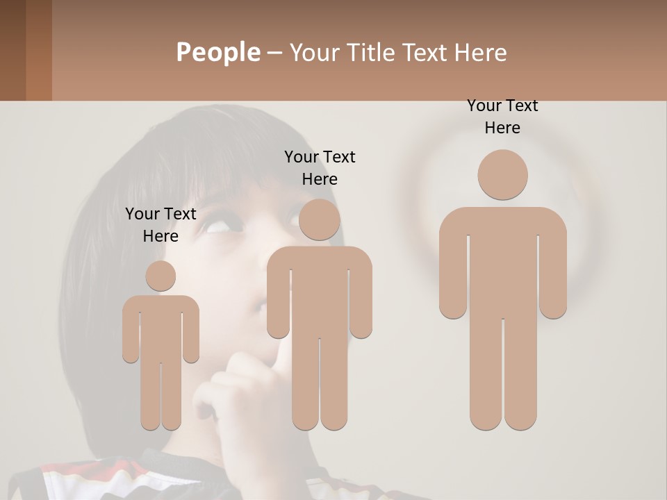 A Young Boy Looking Up At A Clock PowerPoint Template