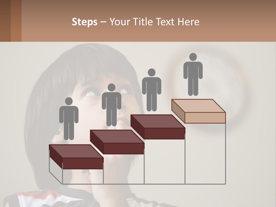 A Young Boy Looking Up At A Clock PowerPoint Template