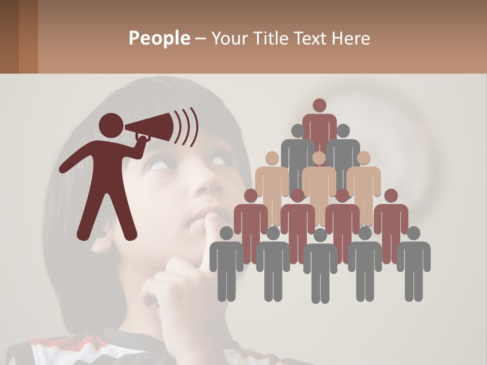 A Young Boy Looking Up At A Clock PowerPoint Template