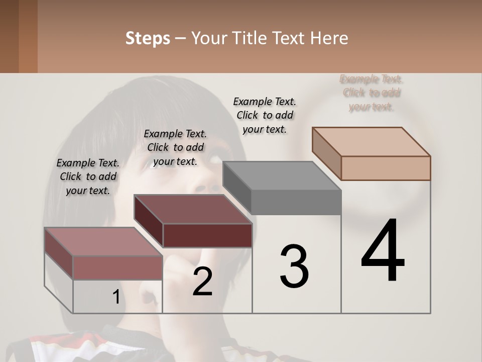 A Young Boy Looking Up At A Clock PowerPoint Template