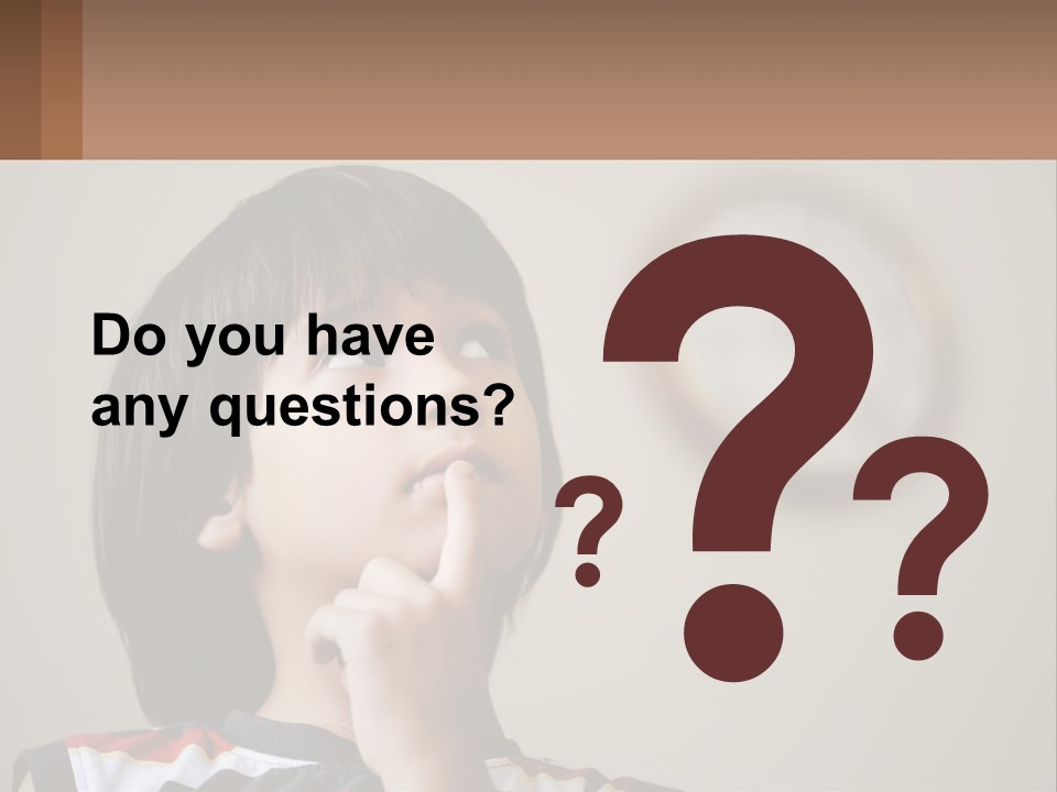 A Young Boy Looking Up At A Clock PowerPoint Template