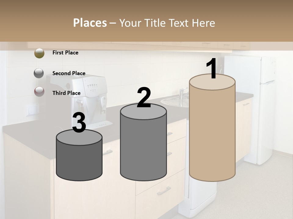 A Kitchen With A Microwave, Toaster, Toaster And Coffee Maker PowerPoint Template