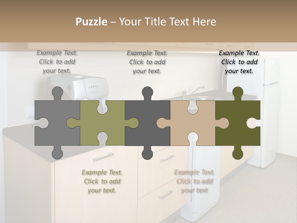 A Kitchen With A Microwave, Toaster, Toaster And Coffee Maker PowerPoint Template