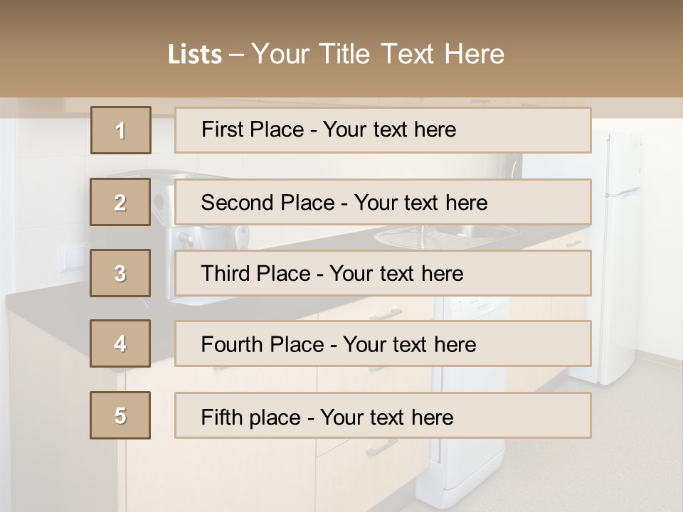 A Kitchen With A Microwave, Toaster, Toaster And Coffee Maker PowerPoint Template