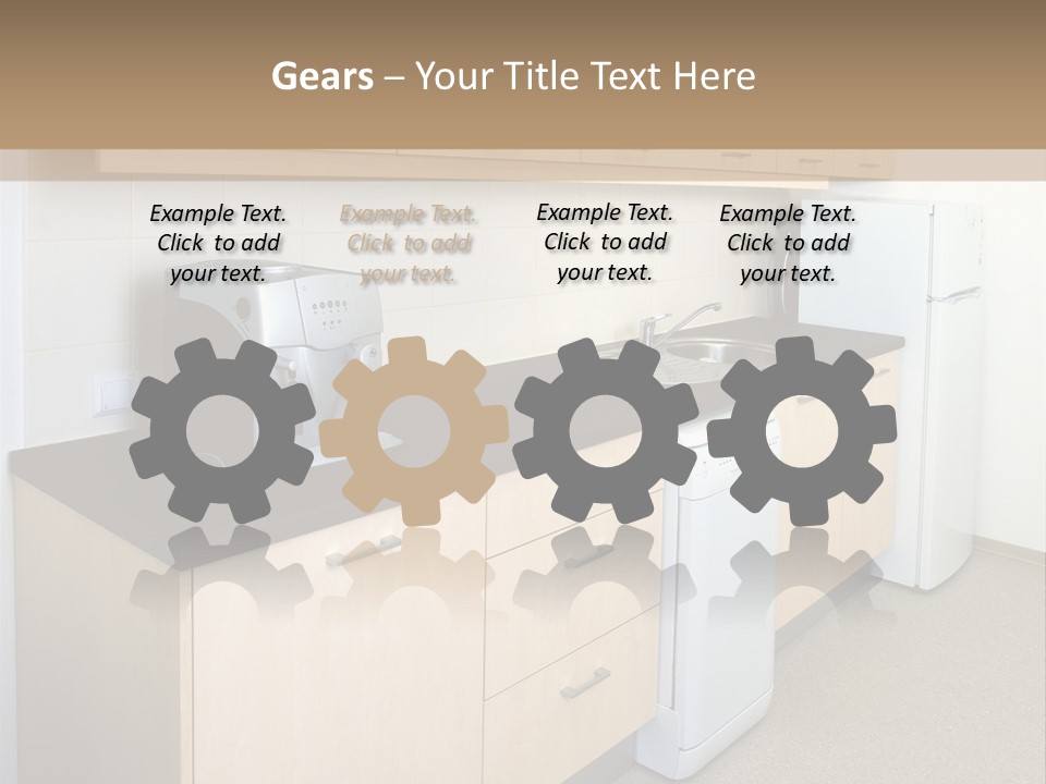 A Kitchen With A Microwave, Toaster, Toaster And Coffee Maker PowerPoint Template