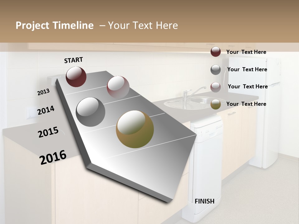 A Kitchen With A Microwave, Toaster, Toaster And Coffee Maker PowerPoint Template