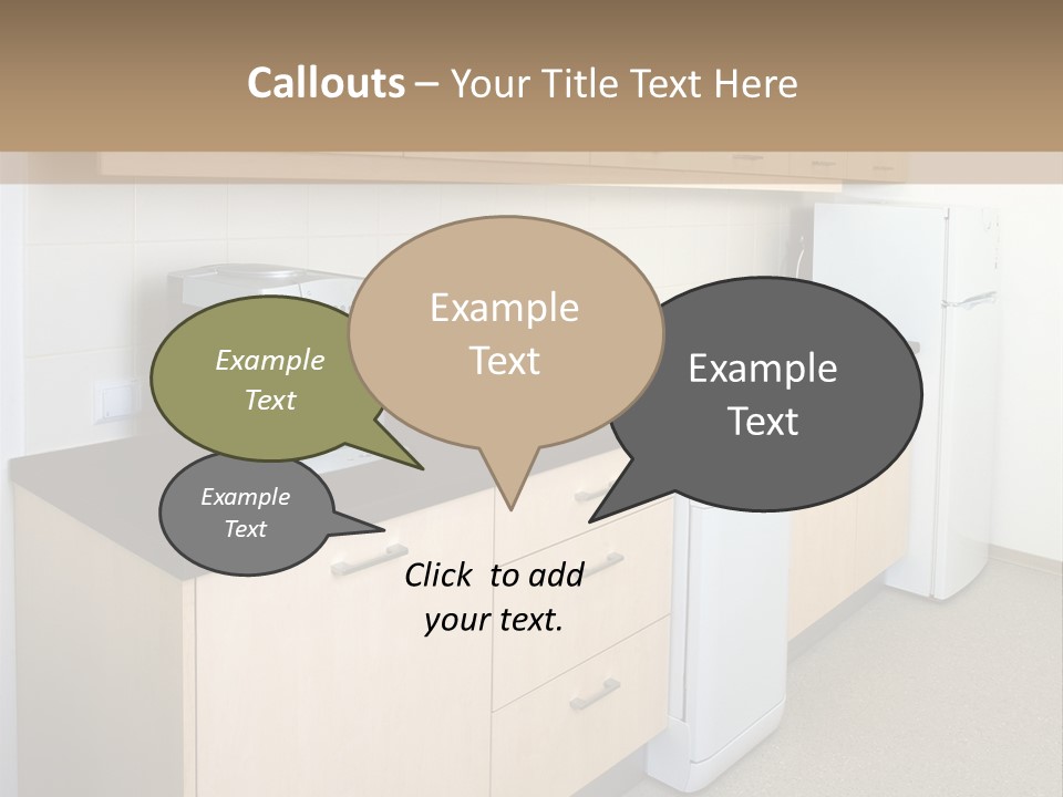 A Kitchen With A Microwave, Toaster, Toaster And Coffee Maker PowerPoint Template