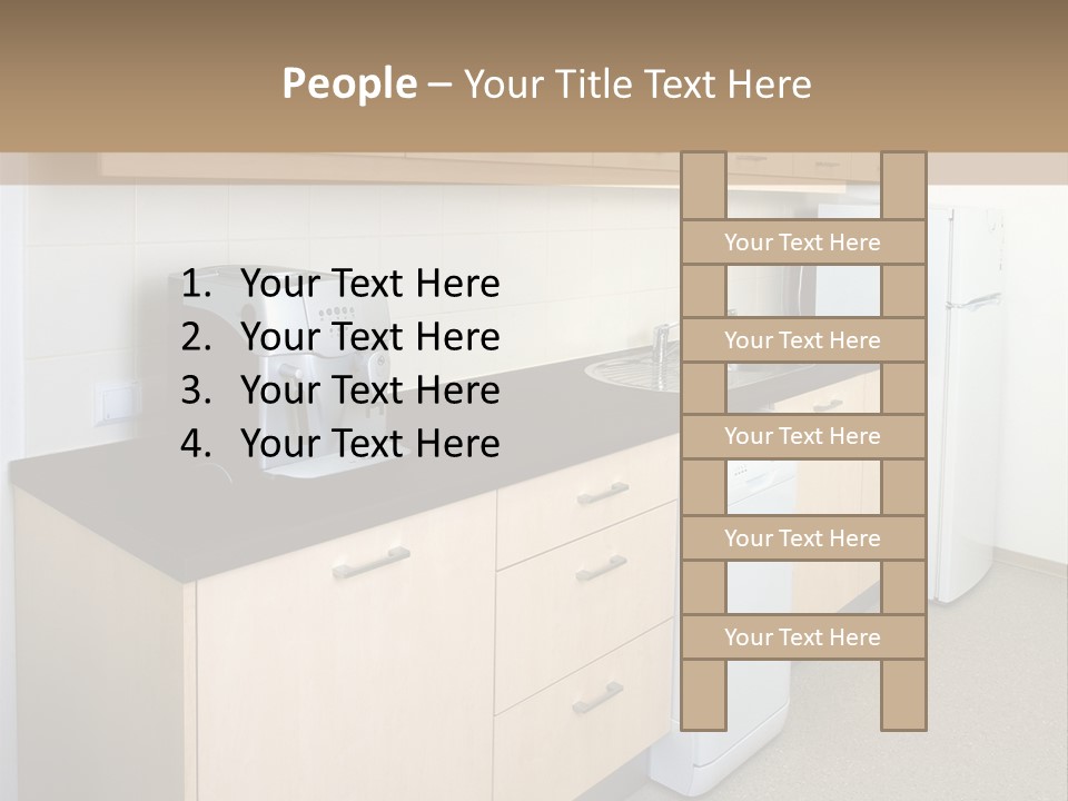 A Kitchen With A Microwave, Toaster, Toaster And Coffee Maker PowerPoint Template