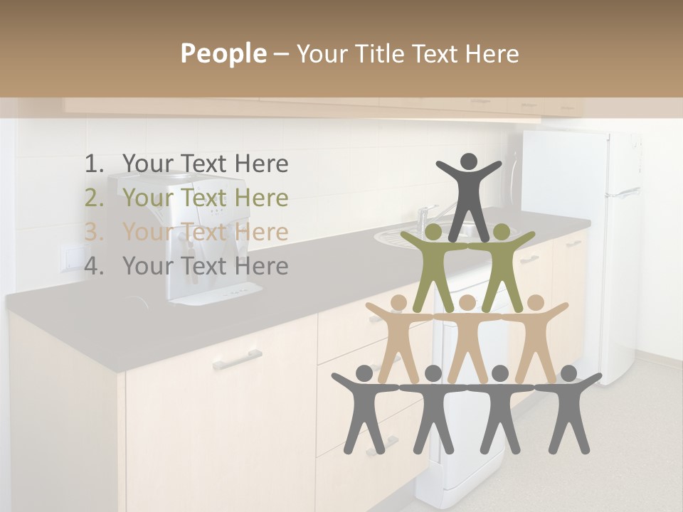 A Kitchen With A Microwave, Toaster, Toaster And Coffee Maker PowerPoint Template