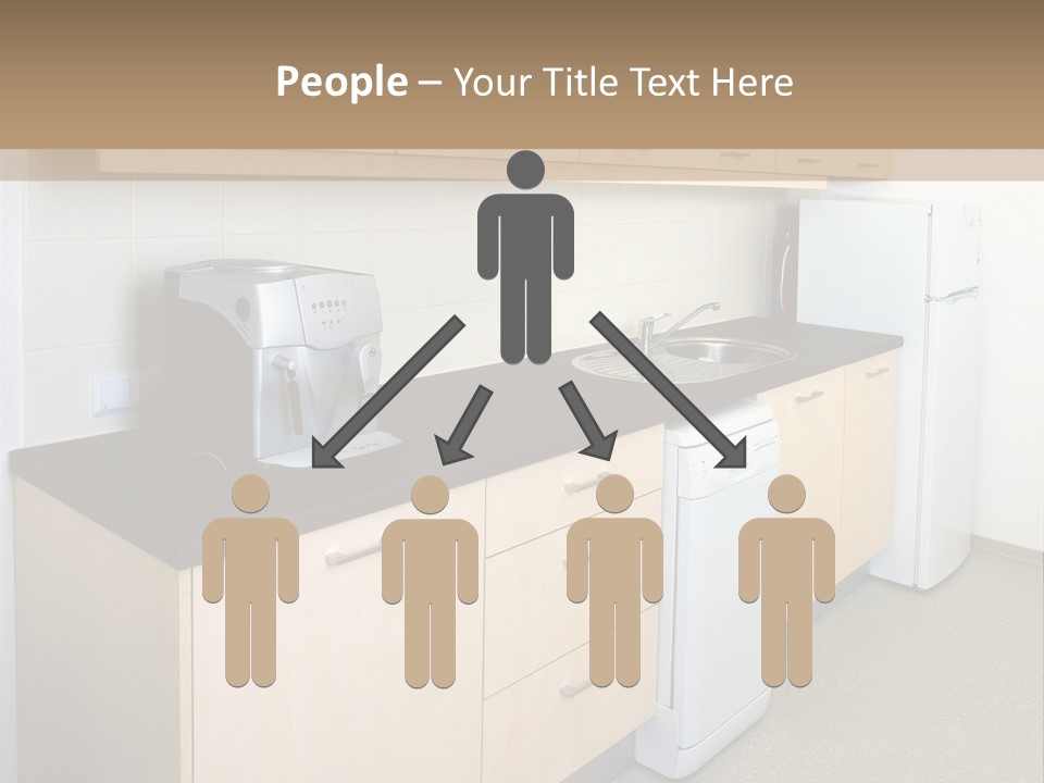 A Kitchen With A Microwave, Toaster, Toaster And Coffee Maker PowerPoint Template