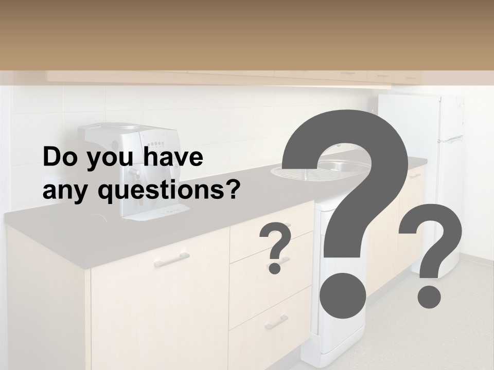 A Kitchen With A Microwave, Toaster, Toaster And Coffee Maker PowerPoint Template