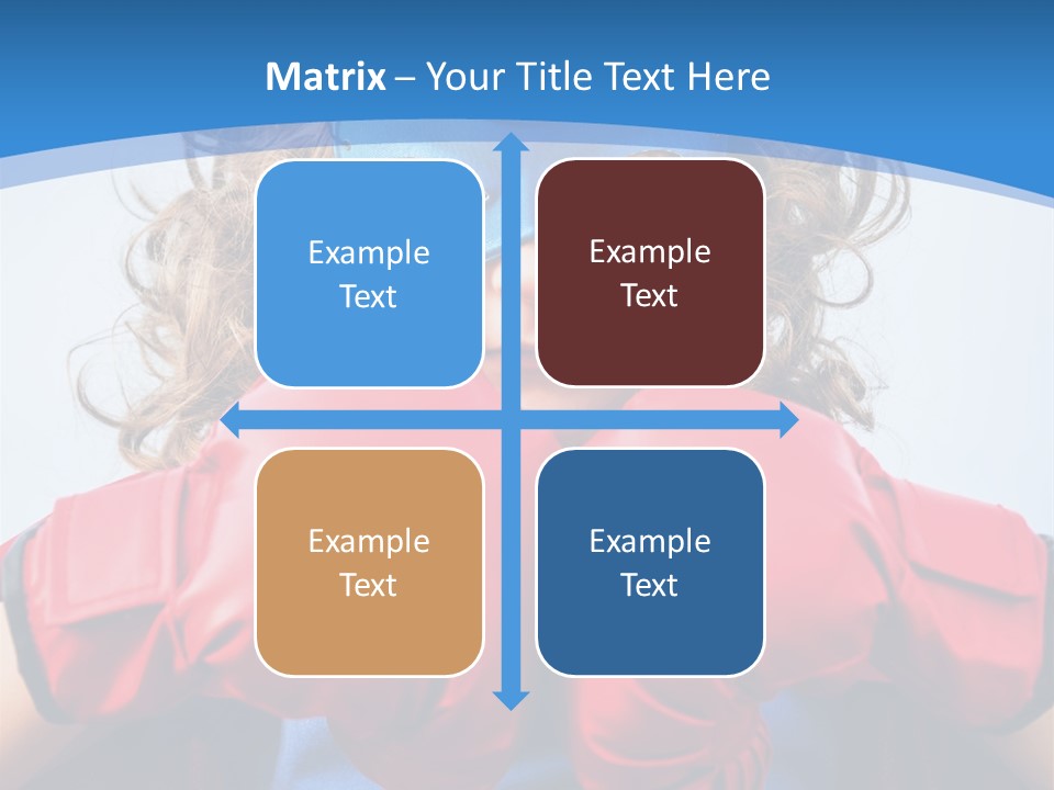 A Little Girl Wearing A Blue Mask And Red Boxing Gloves PowerPoint Template