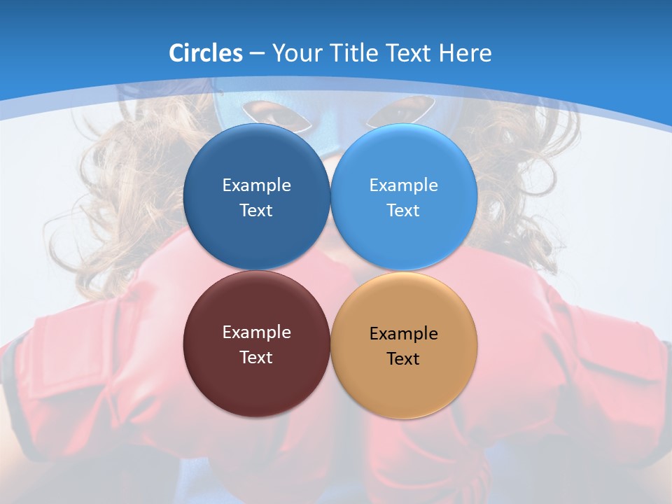 A Little Girl Wearing A Blue Mask And Red Boxing Gloves PowerPoint Template