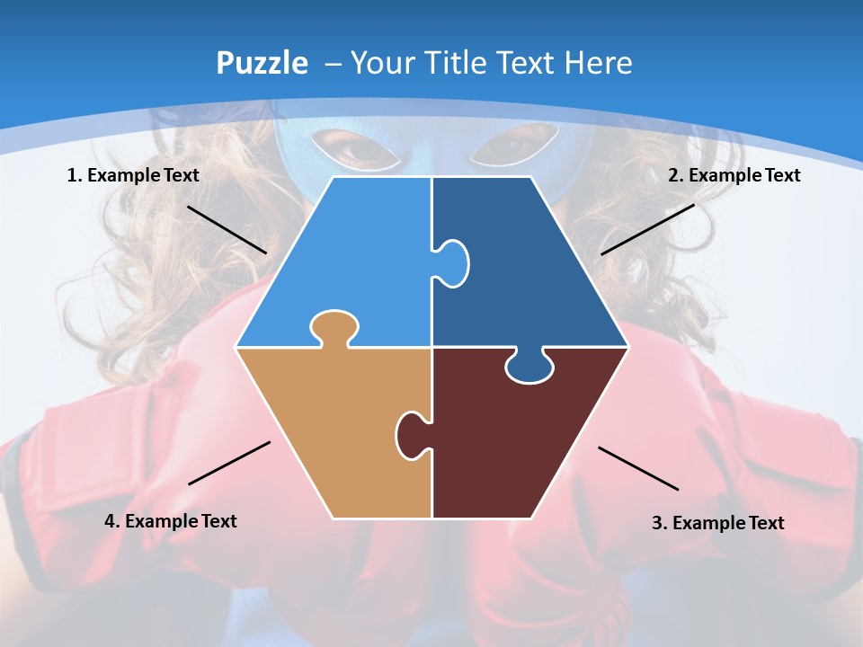 A Little Girl Wearing A Blue Mask And Red Boxing Gloves PowerPoint Template