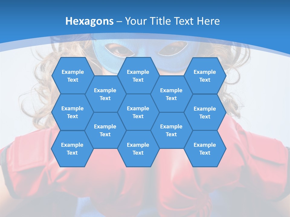 A Little Girl Wearing A Blue Mask And Red Boxing Gloves PowerPoint Template