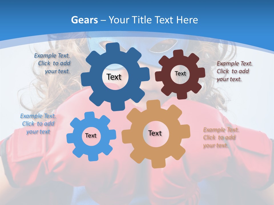 A Little Girl Wearing A Blue Mask And Red Boxing Gloves PowerPoint Template