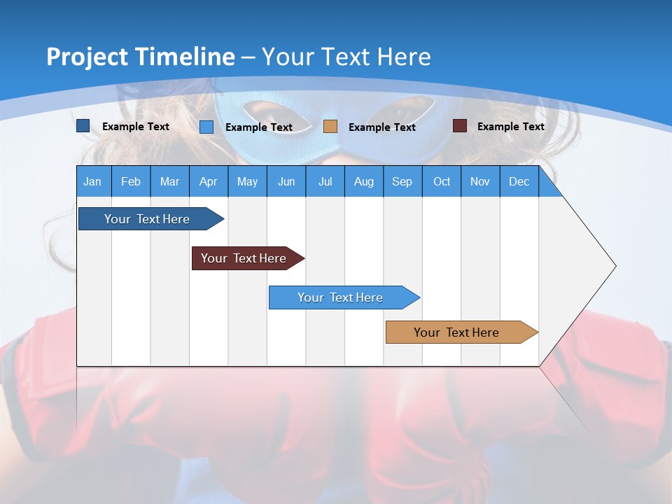 A Little Girl Wearing A Blue Mask And Red Boxing Gloves PowerPoint Template