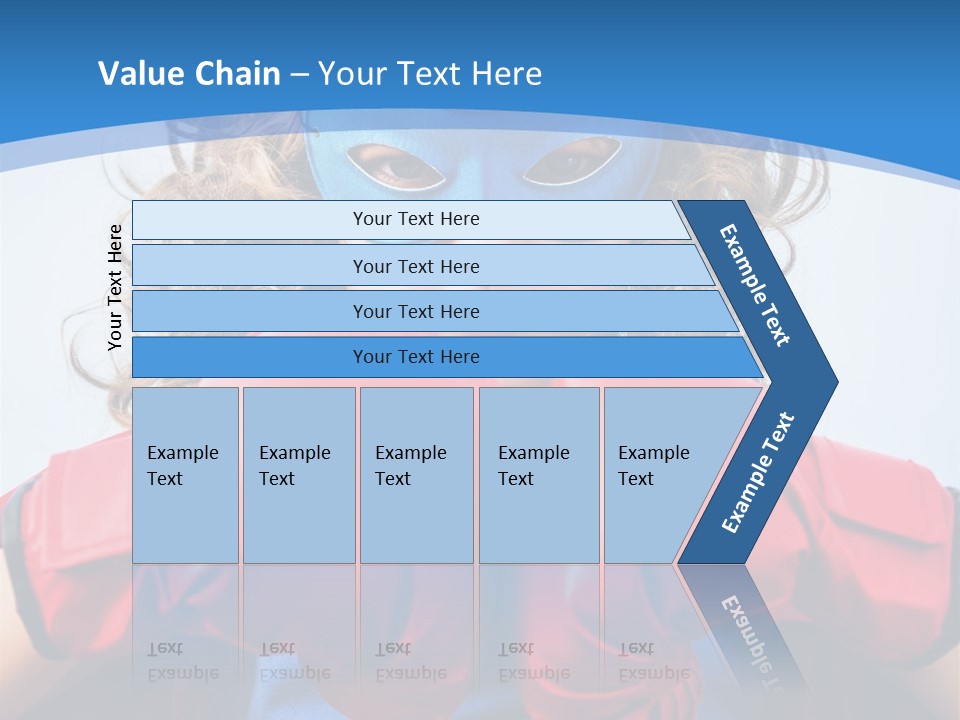 A Little Girl Wearing A Blue Mask And Red Boxing Gloves PowerPoint Template