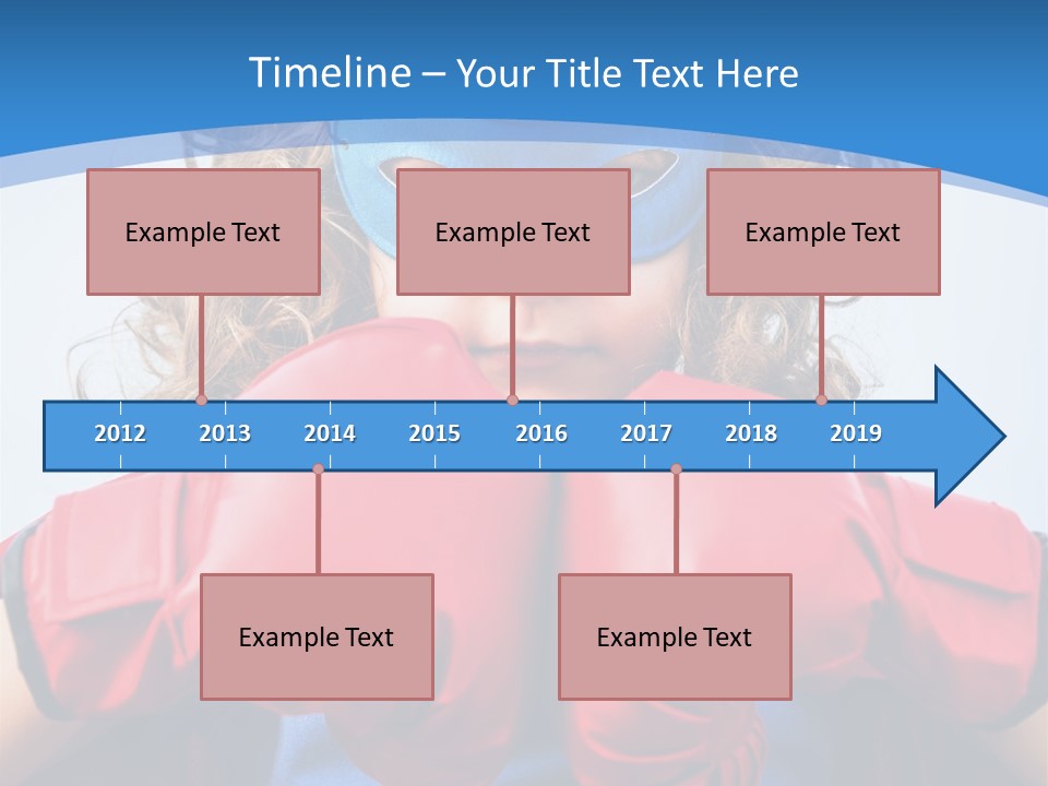 A Little Girl Wearing A Blue Mask And Red Boxing Gloves PowerPoint Template