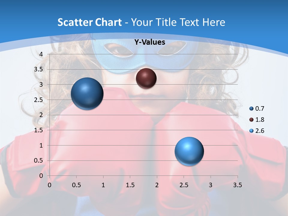 A Little Girl Wearing A Blue Mask And Red Boxing Gloves PowerPoint Template
