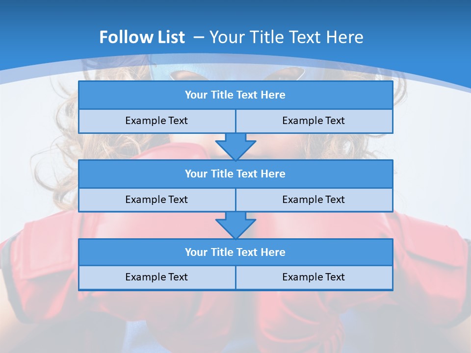 A Little Girl Wearing A Blue Mask And Red Boxing Gloves PowerPoint Template