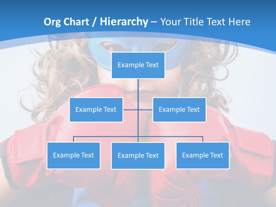 A Little Girl Wearing A Blue Mask And Red Boxing Gloves PowerPoint Template