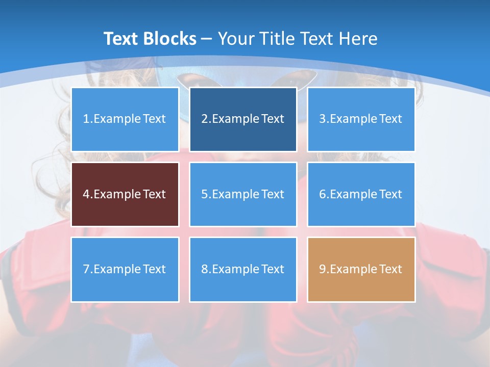 A Little Girl Wearing A Blue Mask And Red Boxing Gloves PowerPoint Template