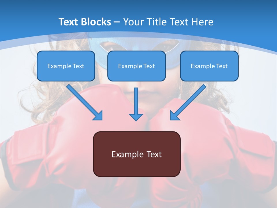 A Little Girl Wearing A Blue Mask And Red Boxing Gloves PowerPoint Template