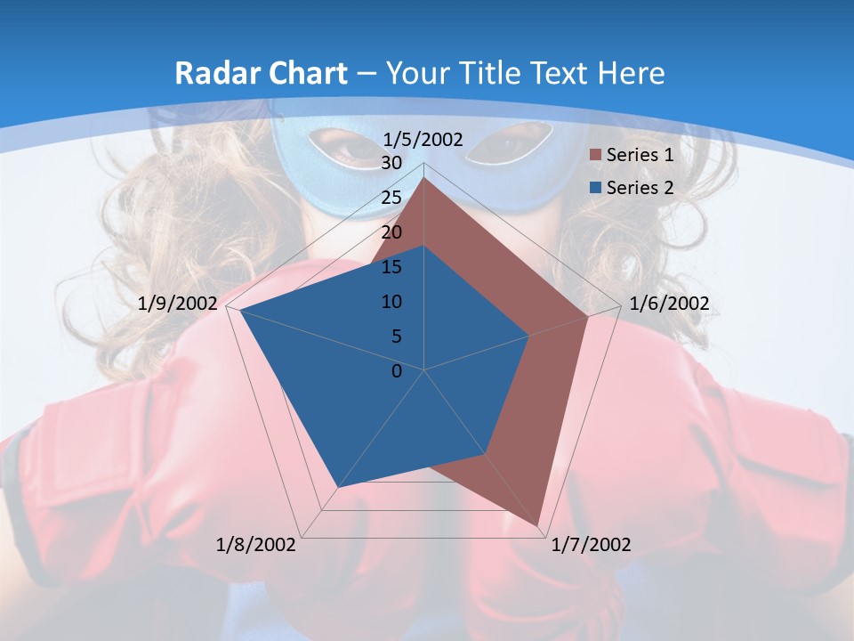 A Little Girl Wearing A Blue Mask And Red Boxing Gloves PowerPoint Template