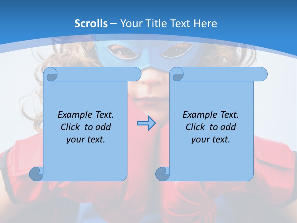 A Little Girl Wearing A Blue Mask And Red Boxing Gloves PowerPoint Template