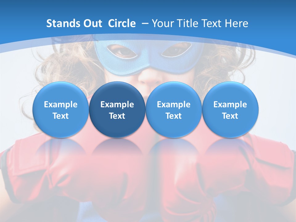 A Little Girl Wearing A Blue Mask And Red Boxing Gloves PowerPoint Template