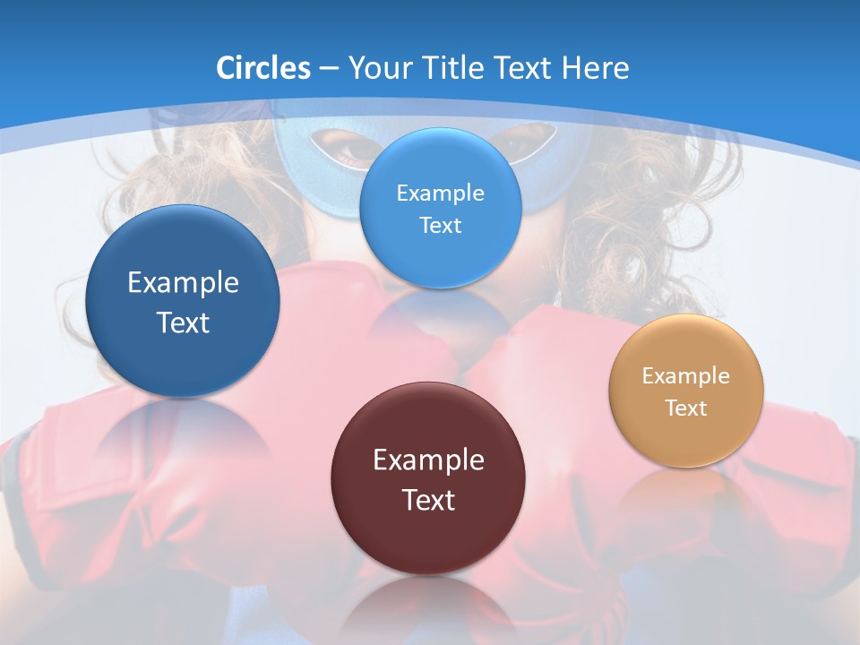 A Little Girl Wearing A Blue Mask And Red Boxing Gloves PowerPoint Template